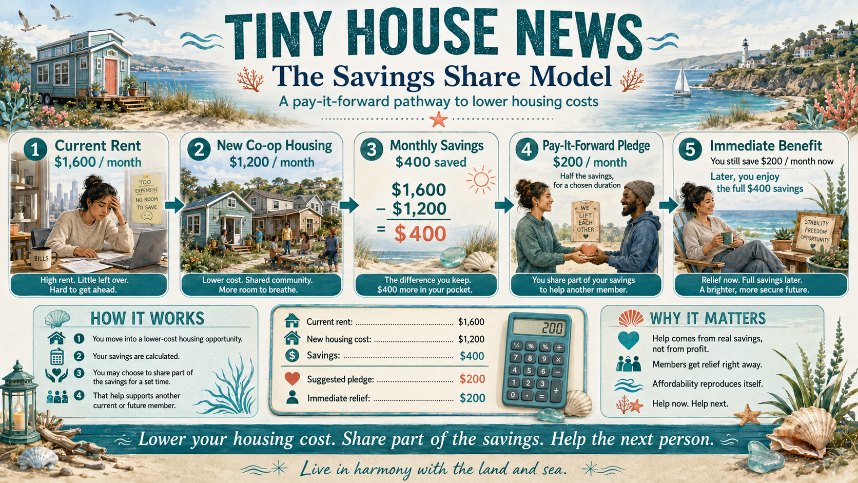 Tiny House News Savings Share Model artwork